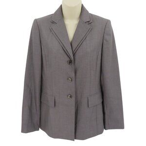 Calvin Klein Womens 4 Gray Layered Collar Three Button Blazer Suit Jacket Coat